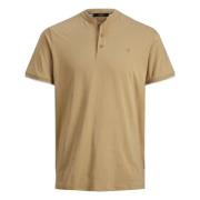 12208977-Beige Korte Mouw Polo Jack & Jones , Beige , Heren