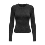 Lange Mouw Top Valerie Life Only , Black , Dames