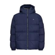 Blauwe Donsjas met Afneembare Capuchon Tommy Jeans , Blue , Heren