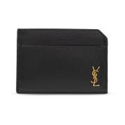 Kaarthouder met logo Saint Laurent , Black , Heren