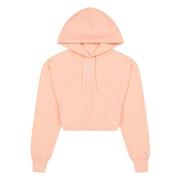 Cropped Small Script Logo Hodie Hoodie Champion , Pink , Dames