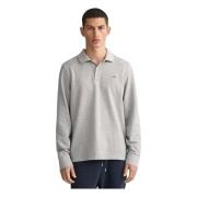 Shield Rugger Long Sleeve Polo Gant , Gray , Heren