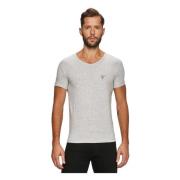 V-Neck Logo Tee T-shirt Guess , Gray , Heren