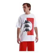 Korte Mouw T-shirt Kappa , White , Heren