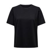 Zwart Kortemouw T-shirt Only , Black , Dames