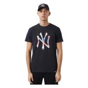 MLB Dble Logo T-shirt New Era , Black , Heren