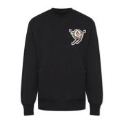 Sweatshirt met logo patch Moncler , Black , Heren