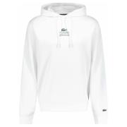 Hoodie met Logo Lacoste , White , Heren