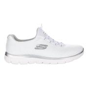 Mode Sneakers Wit Zilver Vrouwen Skechers , White , Dames