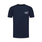 Signature Print Tee Regular Fit Tommy Jeans , Blue , Heren