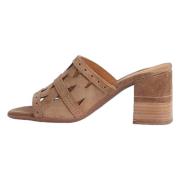 Baby Silk Heeled sandals Alpe , Brown , Dames