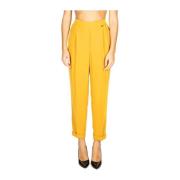 Stijlvolle Broeken voor Vrouwen Twinset , Yellow , Dames