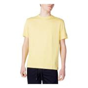 Gele Effen Katoenen T-Shirt Mannen Suns , Yellow , Heren