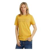 Heren Triangle Te Korte Mouw T-shirt Guess , Yellow , Heren