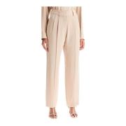 Frique Fox Broek met Franse Zakken Blazé Milano , Beige , Dames