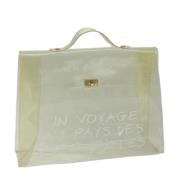 Pre-owned Vinyl handbags Hermès Vintage , White , Dames