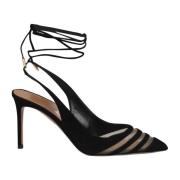 Mesh & Suede Slingback Pumps Aquazzura , Black , Dames