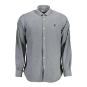 Blauw Geborduurd Slim Fit Katoenen Overhemd U.s. Polo Assn. , Gray , H...