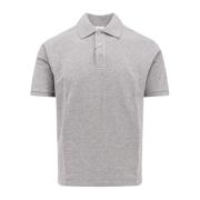 Polo Shirt met Geborduurd Monogram Saint Laurent , Gray , Heren