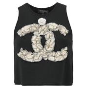 Pre-owned Wool tops Chanel Vintage , Black , Dames