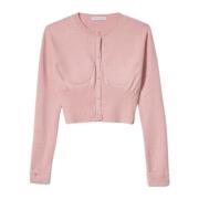 Roze Cardigan Crop Sweater Mar De Margaritas , Pink , Dames