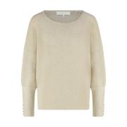 Batwing Lurex Pullover Nukus , Beige , Dames