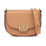 Mini Bay Tas met Gouden Monogram Strathberry , Beige , Dames