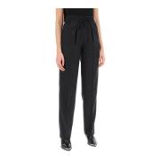 Geruite wollen broek met elastische tailleband Isabel Marant , Gray , ...