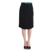 Zwarte Wollen Pencil Rok Roberto Cavalli , Black , Dames