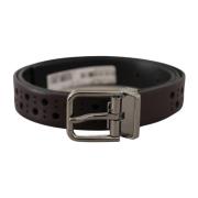 Paars Geperforeerde Leren Riem Metalen Gesp Dolce & Gabbana , Purple ,...