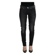 Zwarte Skinny Jeans met Lage Taille Fiorucci , Black , Dames