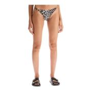 Leopard Print Bikini Briefs Ganni , Beige , Dames