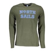 Groene Katoenen Longsleeve Tee North Sails , Green , Heren