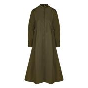 Casual Mandarin Collar Shirt Dress BomBoogie , Green , Dames