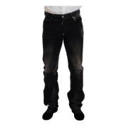 Zwarte Straight Fit Denim Jeans Dsquared2 , Black , Heren