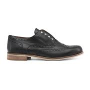 Studded Leather Low Top Sneakers Made in Italia , Black , Dames