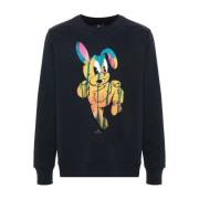 Blauwe Bunny Print Crew Neck Sweater PS By Paul Smith , Blue , Heren