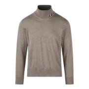 Tricolor Turtleneck Pullover Fw23 Thom Browne , Brown , Heren