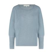 Batwing Lurex Pullover Nukus , Blue , Dames