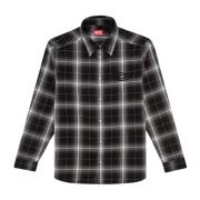 Oval D Borduurwerk Madras Shirt Diesel , Black , Heren