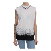 Mouwloze Crew Neck Tops met Logodetails Dsquared2 , White , Dames