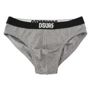 Grijze Katoenen Stretch Briefs Dsquared2 , Gray , Heren