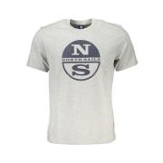 Grijze Katoenen Print Logo T-Shirt North Sails , Gray , Heren