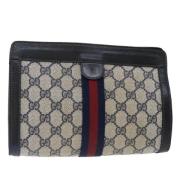 Pre-owned Leather clutches Gucci Vintage , Blue , Dames