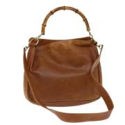 Pre-owned Leather shoulder-bags Gucci Vintage , Brown , Dames