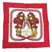 Pre-owned Silk scarves Hermès Vintage , Red , Dames