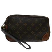 Pre-owned Canvas clutches Louis Vuitton Vintage , Brown , Dames