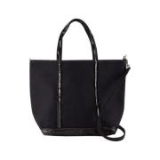 Cotton Shopper Bag met Strasssteentjes Vanessa Bruno , Black , Dames