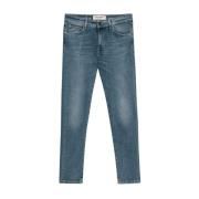 Slim-Fit Blauwe Jeans met Licht Wassen Roy Roger's , Blue , Heren