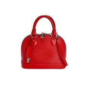 Pre-owned Leather handbags Louis Vuitton Vintage , Red , Dames